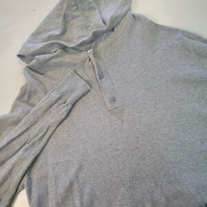 LinkSoul Men's Heather‎ Gray Cotton Cashmere Blend Hoodie Sweater Size L